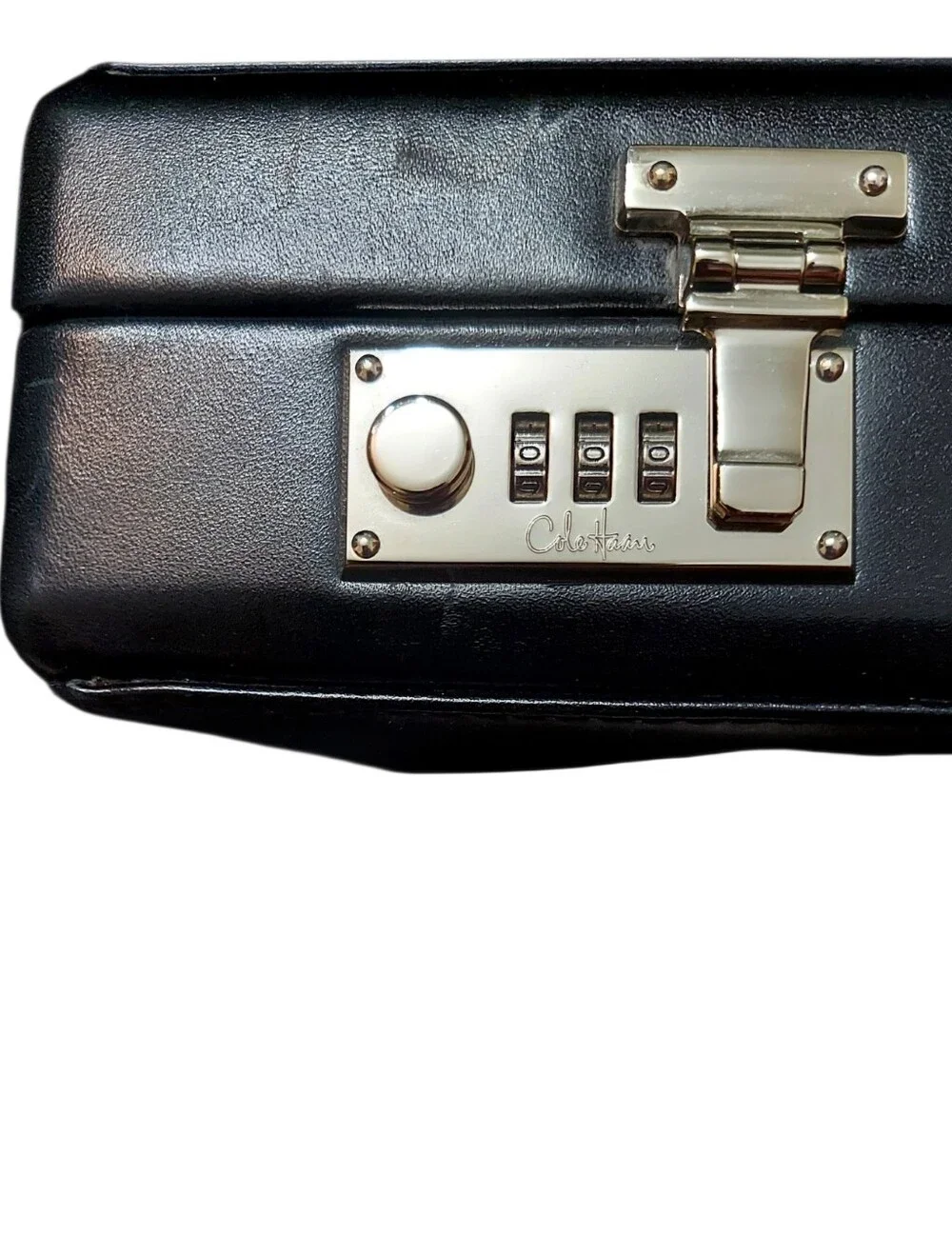 Cole Haan Black Leather Classic Hardshell Attache Briefcase Gently Loved